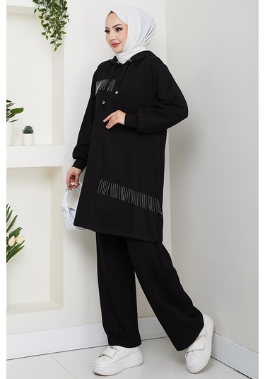 Zincir Detay Oysho İkili Takım 1660 - Siyah Siyah