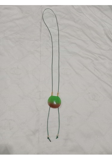 Deri İpli Yeşil Kolye Yeşil