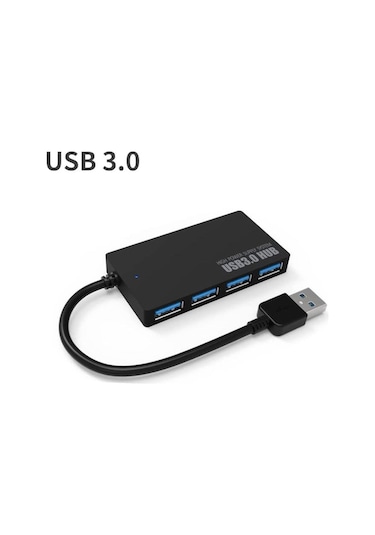 Usb 3.0 Dağıtıcı 4 Port Super Speed Veri Hub Adaptörü Notebook Laptop Pc İçin Slim