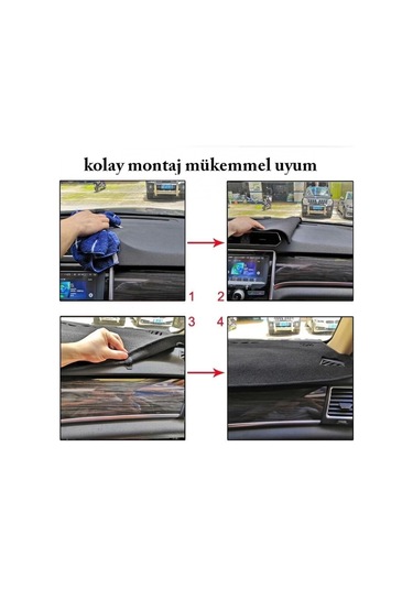 Dacıa Logan / Sandero 2010-2014 3d Torpido Koruma Kılıfı - Ön Göğüs Kaplama - Siyah Şerit 1 Adet