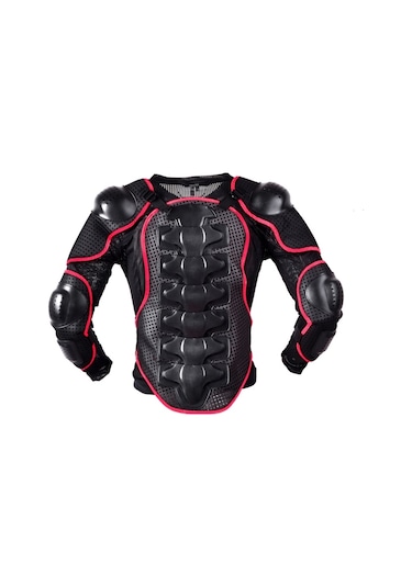 Cbtx Global Ghost Racing F060 Motosiklet  Binme Koruyucu Dişli Göğüs Dirsek Pedi Düşme Koruma Zırh Elbisesi 3XL Kırmızı - Siyah