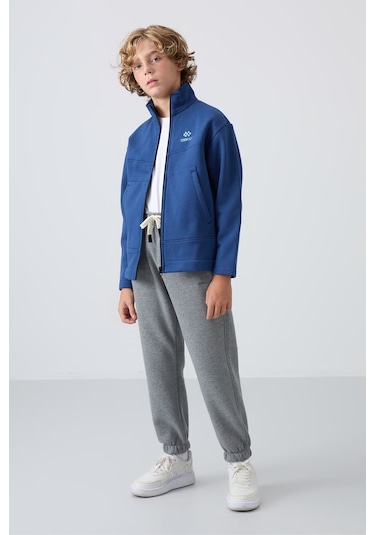 Standart Fit 2li Paket Bej-parlament Erkek Çocuk Sweatshirt - 11245 Krem - Mavi