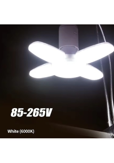 E27 Katlanabilir Fan Led Ampul 220v 110v Led Ampul Ev Tavan Beyaz
