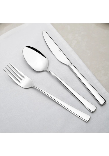 Nehir Deniz Sade 12 Kişilik 89 Parça Kutulu Çatal Kaşık Bıçak Takımı