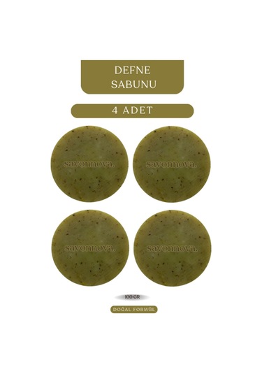 Doğal Defne Sabunu, Lekeli Ciltler İçin Sabun, El Yapımı, Sıkılaştırıcı, Temizleyici 4 Adet