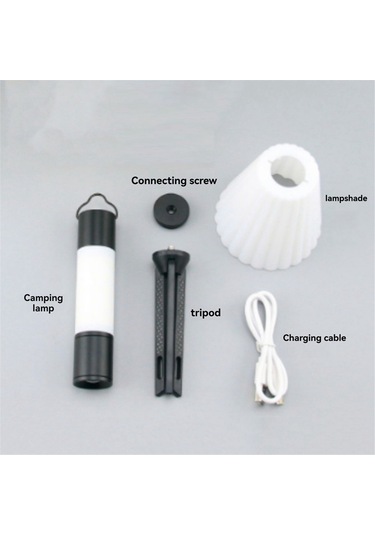 Açık Hava Kamp Led Teleskopik El Feneri Tripod Somunları İle, A Siyah