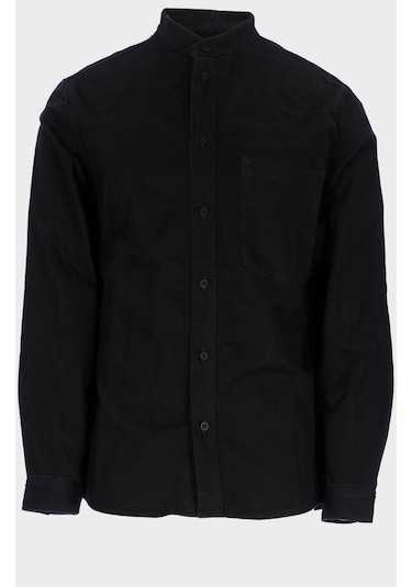 Erkek Hakim Yaka Regular Fit Jean Gömlek C 4553-087 Siyah