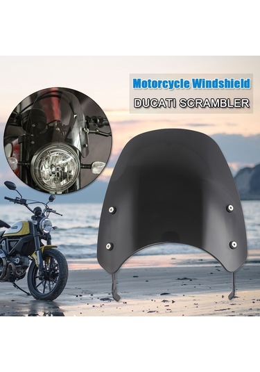 Xrl-df-7654 Ducatı İçin Motosiklet Far Retro Ön Cam Siyah