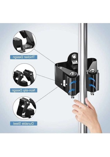 Novahub Çok Amaçlı Kancalar Duvara Monte Banyo Organizatör Süpürge Tutucu 6 Adet Siyah Kancalı Askılık Siyah