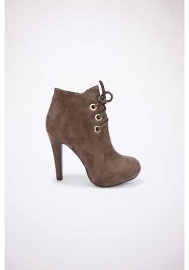 Kadın Nubuk Uzun Topuklu Ayakkabı Bej