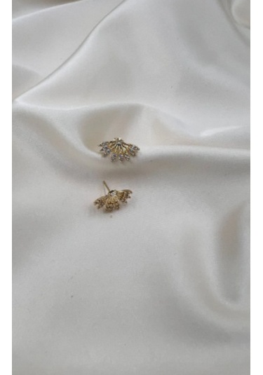 Bb Çelik Çoklu Görünüm Badem Küpe Altın - Beyaz