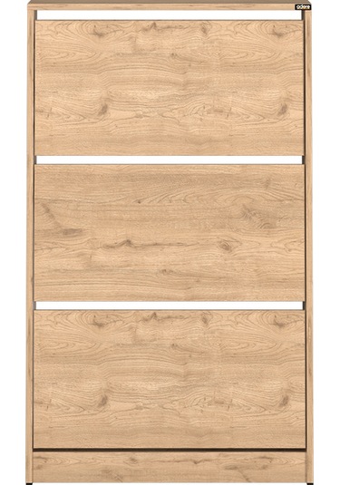 Flat Duo 3 Katlı Geniş Ayakkabılık - Florida Meşe 73x119x26 Cm Meşe
