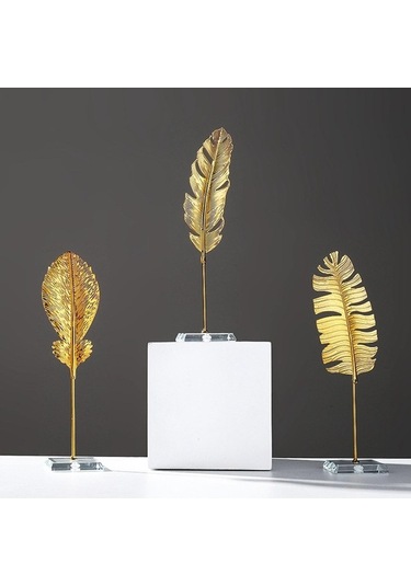 Pazly Yaprak Suntek Şekilli Muz-yaprağı-21.5cm Metal Heykeli Af