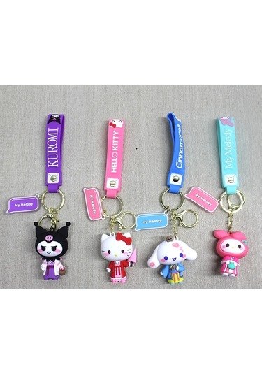 Silikon Kuromi Hello Kitty Anahtarlık Alk4249