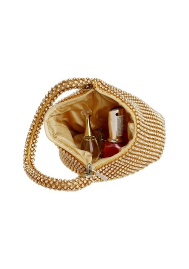 Wondernest Kadın Moda Gümüş Parlatan Ziyafet Partisi Elmas Çanta Gümüş