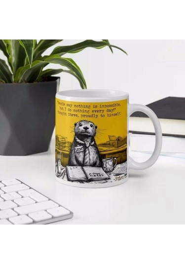 Createtech Steve Kupalar Deniz Otter Çay Bardağı - Seramik Kupa Yaratıcı Komik Kupa Diğer
