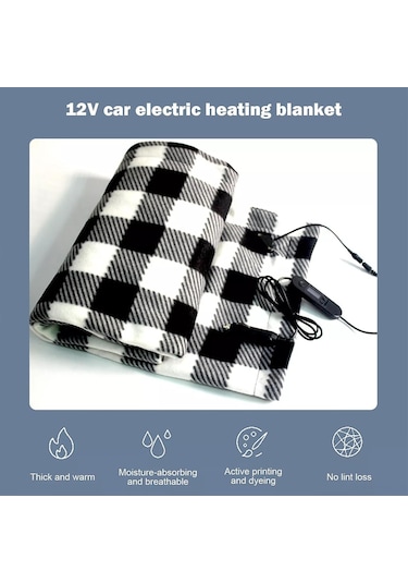 Ximistore9 12v Elektrikli Araba Battaniyesi - Isı Regülatörlü Ve Zamanlayıcı Fleece, Soğuk Hava Seyahat Ve Kamp İçin, 450g, 100x60cm Kırmızı