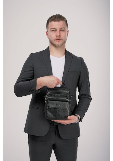 Ççs 31622 Hakiki Deri Askılı Çanta Siyah