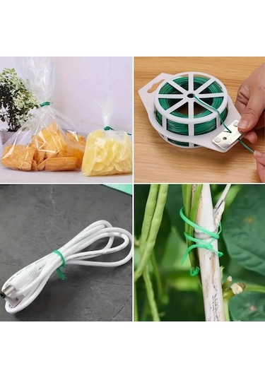 Bahçe Bitkileri İçin Kendinden Bıçaklı 50mt Kablo Sabitleme Teli