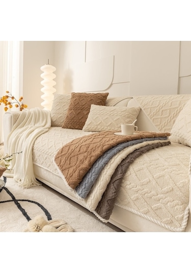 Flybuy X Tcherchi Peluş Oturma Örtüsü Odası Minimalist Koltuk Kaymaz Kanepe 90 180 Ui 180 x 220