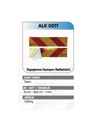 Alkotek Kamyon Arka İşaret Reflektör Yapıştırma Rr