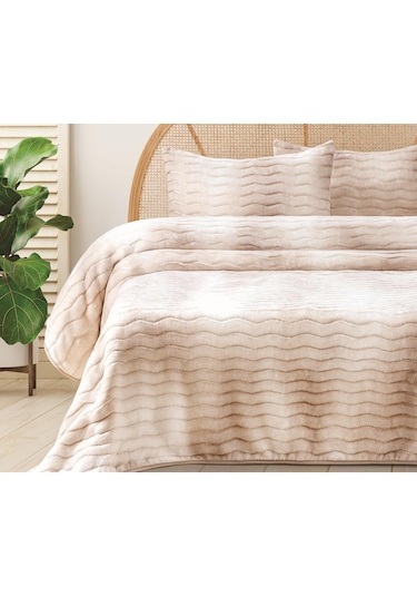 Merinos Dream Home 3 Parça Battaniye Seti Krem Krem