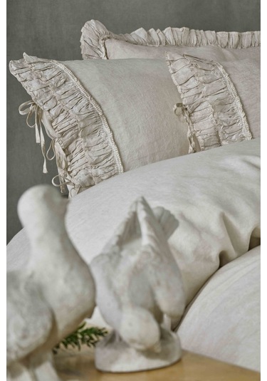 Ecocotton Miranda Çift Kişilik Nevresim Takımı %100 Keten Bej 200