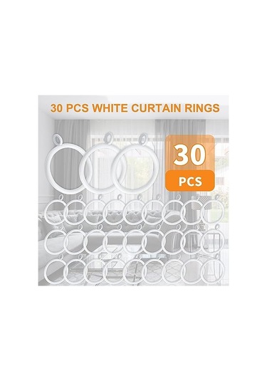 Xindoker 30 Adet Beyaz Metal Perde Çemberi - 3.8 Cm İç Çapı, Çelik Yapı, Farklı Ağırlıktaki Perdeler İçin Dayanıklı