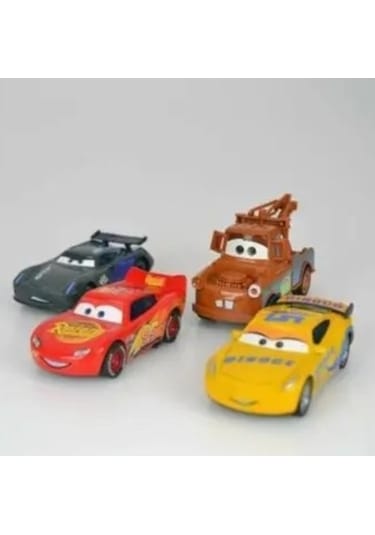 Metal Cars Şimşek Mcqueen Mater Oyuncak Arabalar 4'lü Set