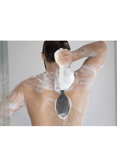 İsgstore Çift Taraflı Banyo Duş Vücut Fırçası Yumuşak Uzun Saplı Sırt Kese Masaj Fırçası