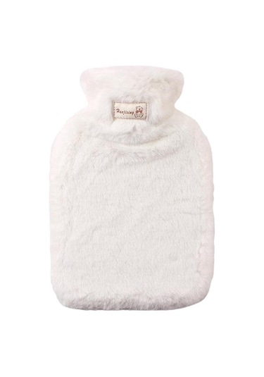 2000ML Peluş Sıcak Su Torbası El Ayak Isıtıcı Beyaz
