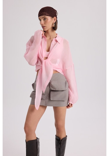 Mai Collection Mai Studios Co. Lyra Oversize Pembe Gömlek Pembe