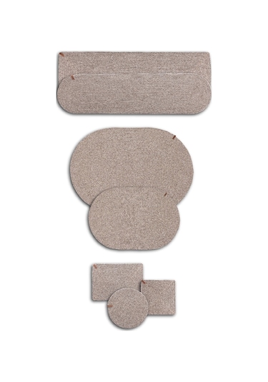 Cesta El Yapımı Örgü Natural Kilim 80x120 4012 Natural