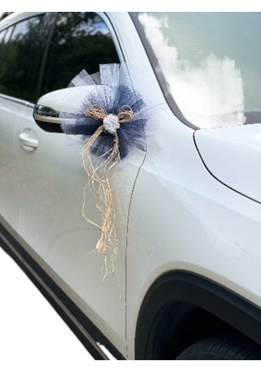 30 Adet Beyaz Siyah Kristal Tül Beyaz Lateks Güllü Konvoy Süsü