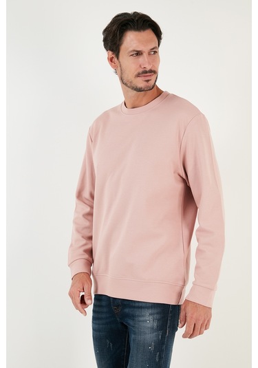Buratti Pamuklu Bisiklet Yaka Regular Fit Basic Erkek Sweat 5905521 Pudra