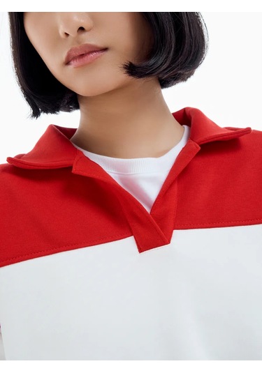 Tvoe Koşumasız Polo Sweatshirt Y2k 461822809 Kırmızı