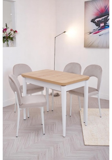 Damla Hilal Mdf Mutfak Masa Sandalye Takımı 60x100cm Kahve