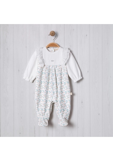 Çiçek Baskılı Fırfırlı Bebe Kız Tulum SOMON