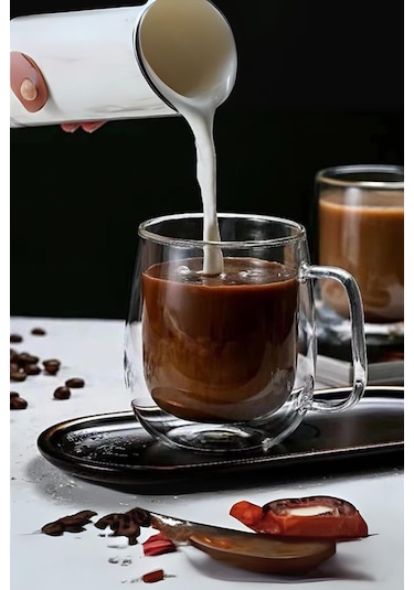 Cam Çift Cidarlı Bardak 350 Ml Şeffaf