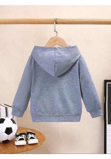 Kışlık Kapüşonlu Sweatshirt, Kiraz Leopar Baskılı Yeni Gri