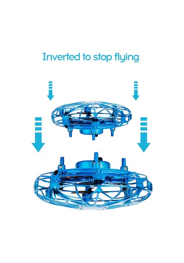 Mini Uçan Soğuk Işık İndüksiyon Askı Drone El İle Hareket Kontrolü Dört Kanatlı Uçan Oyuncak Hediye Mavi