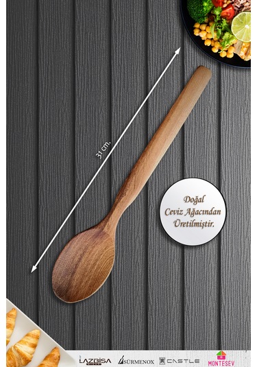 Doğal Ceviz Ağacı Ahşap Tahta Kaşık Seti Ağaç Kaşık 4 Lü Set 11 Ahşap