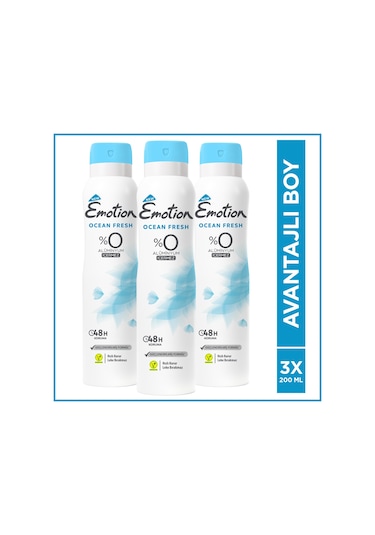 Emotion Ocean Fresh Kadın Sprey Deodorant 3 x 200 ML