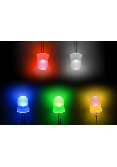 5 MM Led Seti 5 Renk Elektronik Işık Kaynağı Lamba Gösterge Uyarı Sinyali 100 Adet