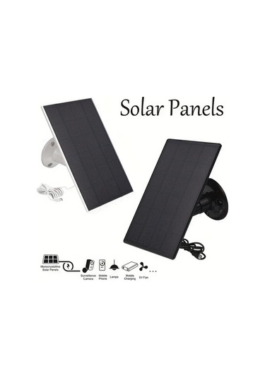 Besthome1 Dream011 Siyah 3w Mini Usb-c Güneş Paneli, 360 Ayarlanabilir Montaj Aleti, Güvenlik Kamerası Ve Kapı Zili Destekli