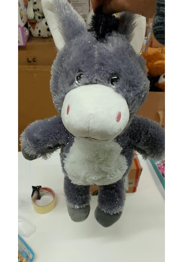 Oyuncak Peluş Simli Sevimli Eşek 50 Cm Pembe
