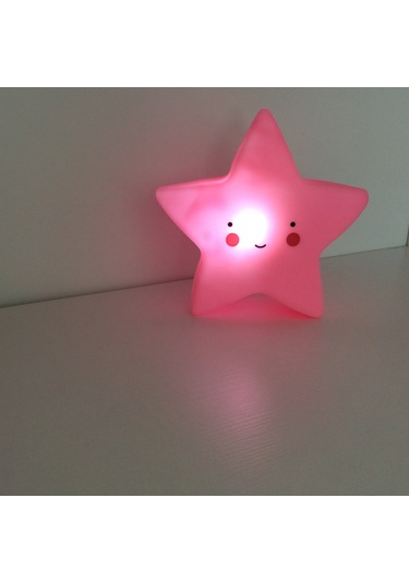 Yıldız Figürlü Gece Lambası Pembe Çok Renkli