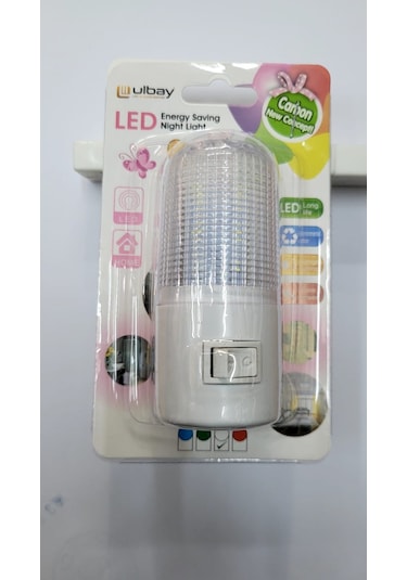 Ulbay Ledli Priz Tipi Beyaz Işık Anahtarlı Gece Lambası 3 Adet Beyaz