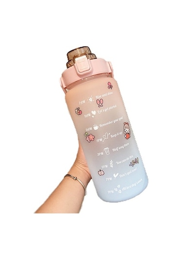 Wb 2000 Ml Büyük Kapasiteli Spor Su Şişesi 4mvjup Lacivert - Pembe