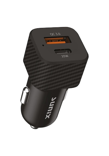 Sunix Araç Çakmak Şarj Aleti Qualcomm3.0 20w Hızlı Şarj Type C ve